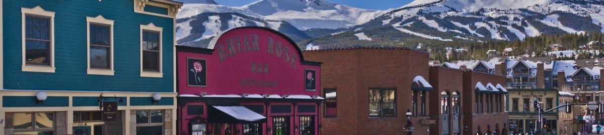 breckenridge colorado's historic district is lined with colorful buildings